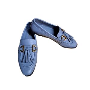 Zara Women Faux Leather Blue Loafers. Size EU37-US 6.5-7 🔥🔥Great Condition